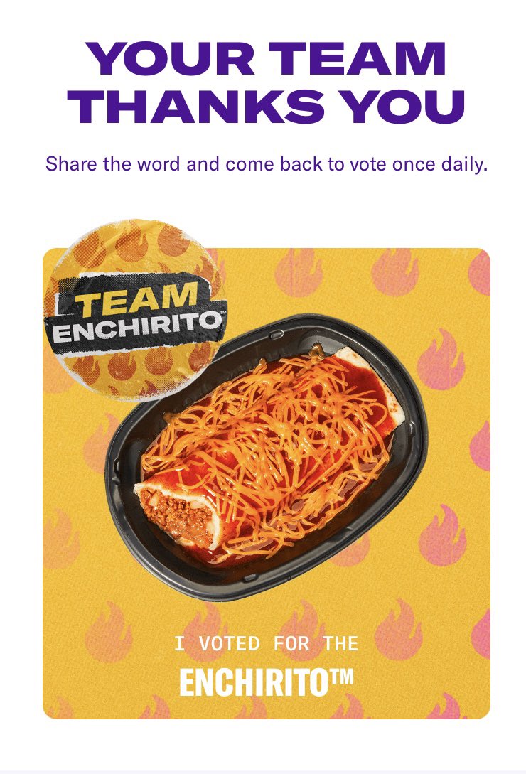 SMediaButterfly's tweet photo. @tacobell #TeamEnchirito all day! 💜 https://t.co/LRyS4EVbqY