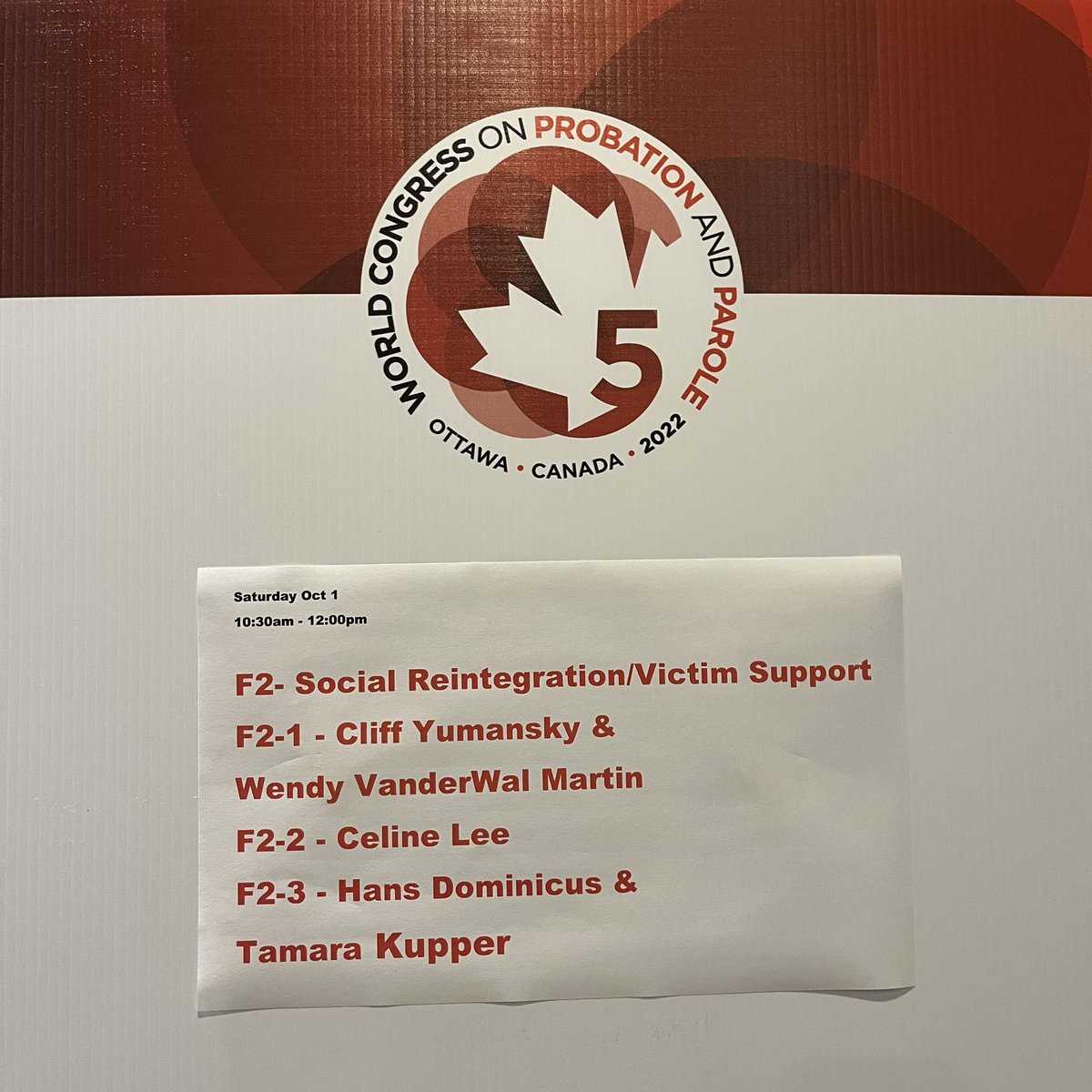 Today I had the pleasure to give a workshop with <a href="/KupperTamara/">Tamara Küpper</a> about the work of our Flemish Probation Service (Houses of Justice) with a special focus on our judicial victim support system.

#WorldCongressOttawa #probation #parole #victimrights #victimneeds #justitiehuizen