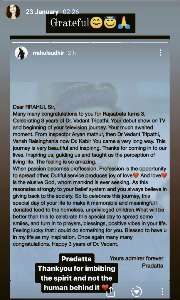MickyPradatta's tweet photo. His wise words for me. I just can't get over what he said about me. That is very much precious for me. Feeling blessed. 
"Thanku so much imbibing the spirit"
A big responsibility for me. Love you so much my dear sir💖

HBD RRAHUL SUDHIR https://t.co/Ln5LiaNYcX