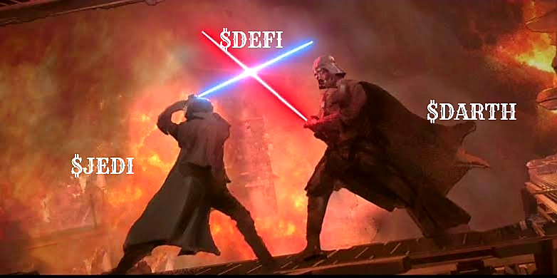DeFiWars_crypto's tweet photo. A common property to both DARTH &amp; JEDI PoLPs is that impermanent loss gets fully neutralized and overran by the compounded yields being generated through our ecosystem’s #DeFi products.
We are Built different. 
#bnb #btc #sol #avax #NFT #DeFiWars #GameFi https://t.co/7Co65tF4hT