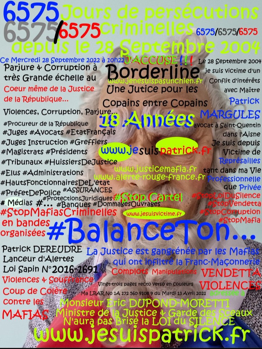 PatrickDereudre's tweet photo. @WilSedlex OMERTA EN FRANCE LA LOI DU SILENCE RÈGNE EN MAITRE.
LES MEDIAS SONT TENUS 
LE PEUPLE EST ENDORMI 
#StopCorruptionStop https://t.co/vkxZx254Jk
