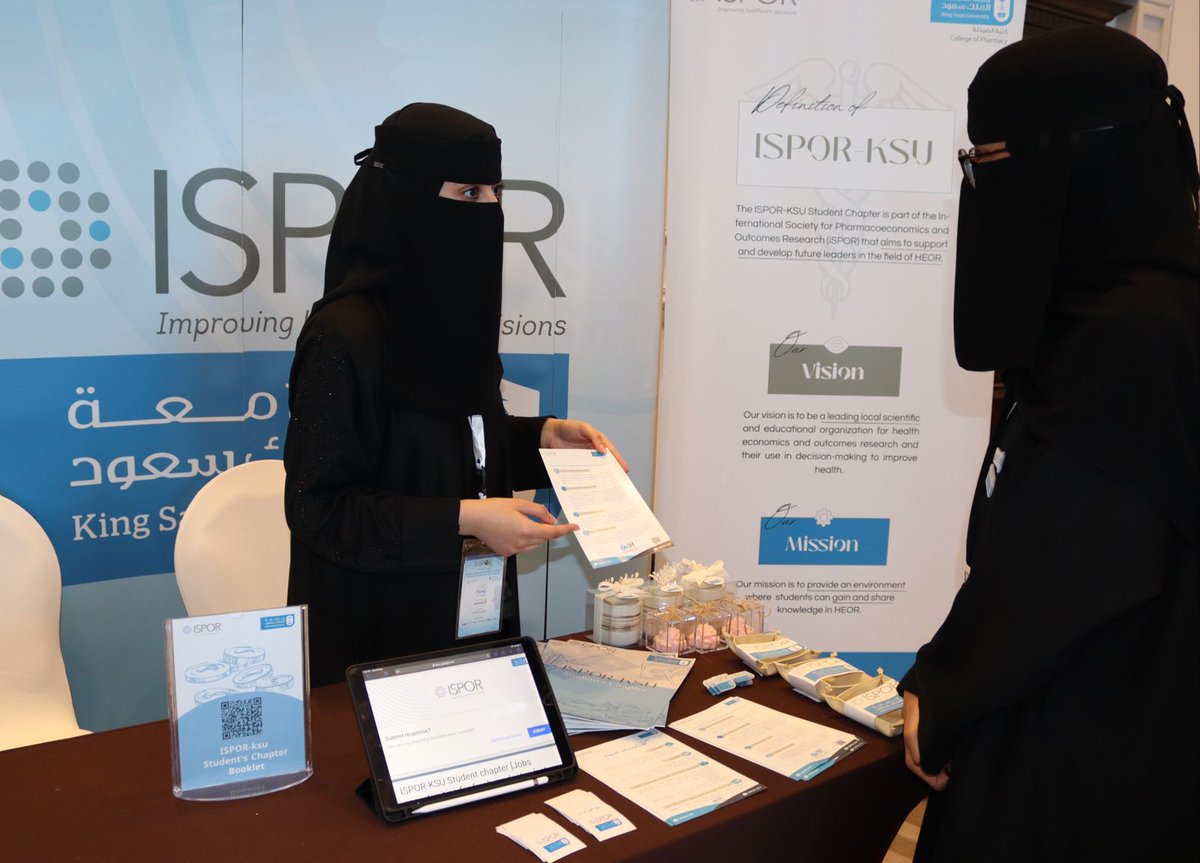 sa_ispor's tweet photo. 🔷 ISPOR_KSU Booth 👨🎓✨
#ispor_saudi #studentschapter #saudiarabia #HEOR https://t.co/r7JuU1ilho