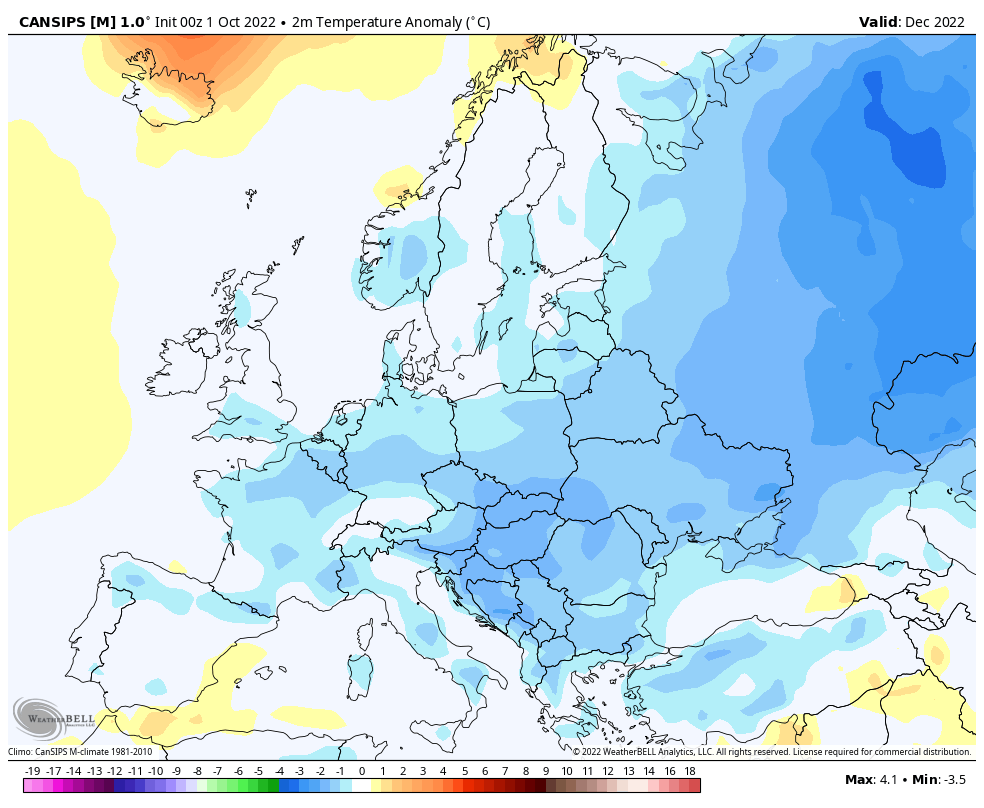 EdsenTheWeather's tweet photo. Today's new CANSIPS Seasonal monthly update shows cold December in Europe with dominating high pressure
Interesting now.
#europe #winter #europeanwinter #winterforecast #winter2023 https://t.co/ekFaS15lAb