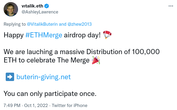 VitalikButerin's tweet image. So many scam accounts have blue checkmarks these days.

Seems like a complete failure of blue checkmarks in their current form. I&apos;m definitely seeing the wisdom of turning twitter into an open API and letting third parties try to make the best UIs to solve these problems.