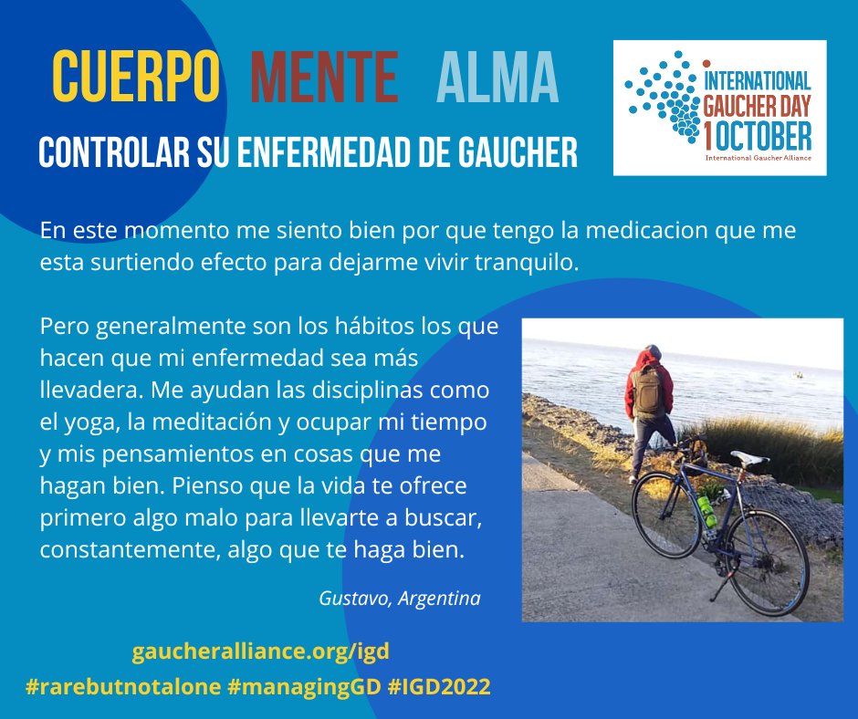 IGAgaucher's tweet photo. Gustavo, un paciente de tipo 1 de Argentina, habla de la importancia de la disciplina en el manejo de la enfermedad de Gaucher.
#IGD2022 #managinggd #rarebutnotalone https://t.co/eqhylP1MQs