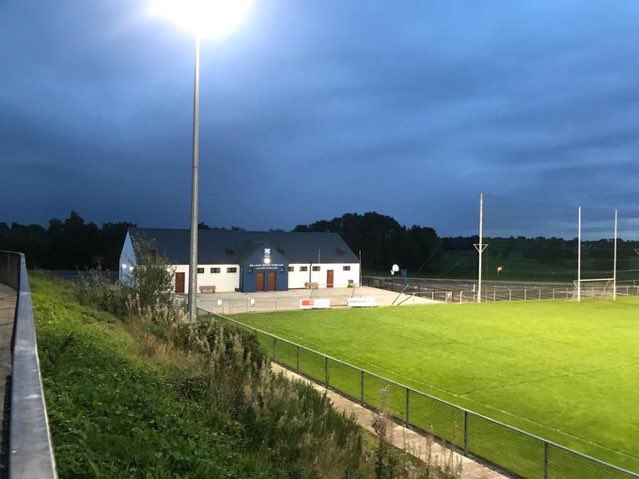 BellaghyGAC's tweet photo. Páirc Seán de Brún & Drumanee lit up along with @casementsgac and others across Ireland in memory of Paul McKeever and all of our club members affected by cancer.
#LightUpForPaul https://t.co/aw9zG5VZ69