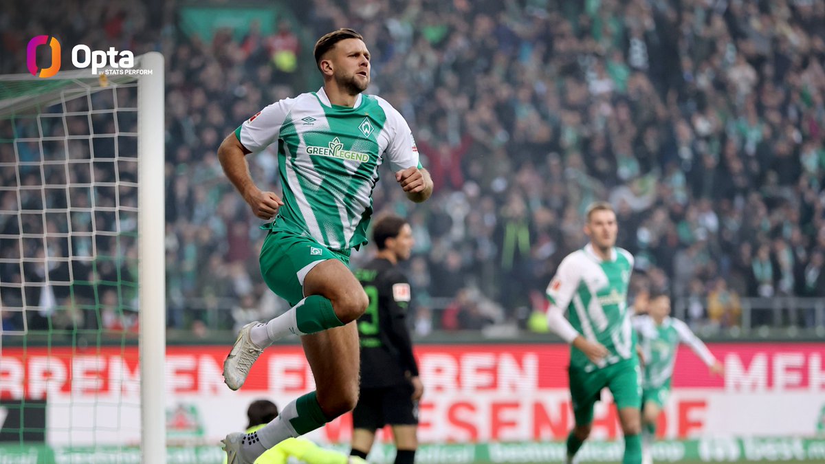 OptaFranz's tweet photo. 7 - Niclas #Füllkrug has scored seven goals in the first eight matchdays - for #Werder, only Rudi Völler scored more goals in the first eight matchdays of a BL season in 1985/86 (8). Recommendation. #SVWBMG https://t.co/Vopki5quZu