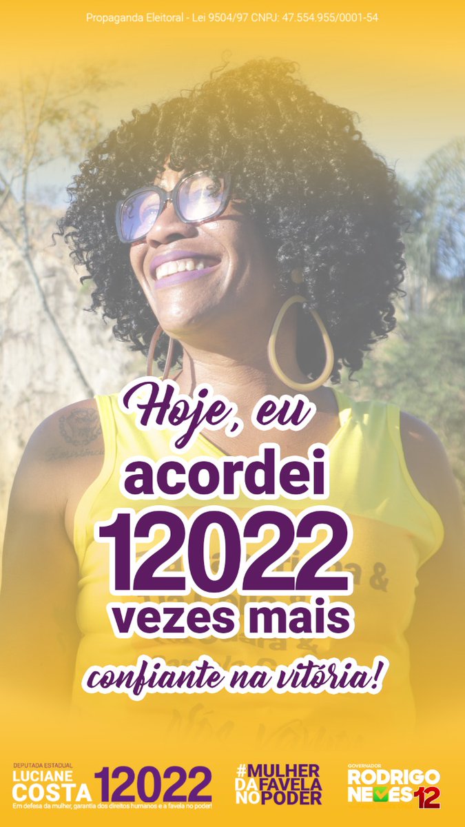 LuMulherlider's tweet photo. É AMANHÃ!
Faltam poucas horas pra apertar:
#lucianecosta12022 Deputada Estadual
#rodrigoneves12 Governador
Bora transformar o Rio de Janeiro, gente! https://t.co/YdfFFJlKzT