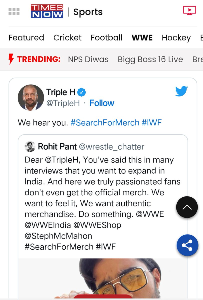 WE ARE ON TIMES NOW And Zee News And Bleacher REPORT #SearchForMerch
#IWF  🇮🇳

YOU GUY'S KILLED IT🙌🙏