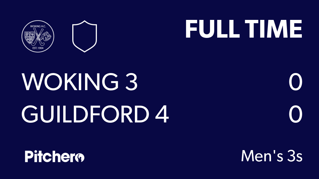 WokingHC's tweet photo. FULL TIME: Woking 3 0 - 0 Guildford 4
#WOKGUI #Pitchero
https://t.co/x9hId4dqSK https://t.co/c4FLRL6Tz6