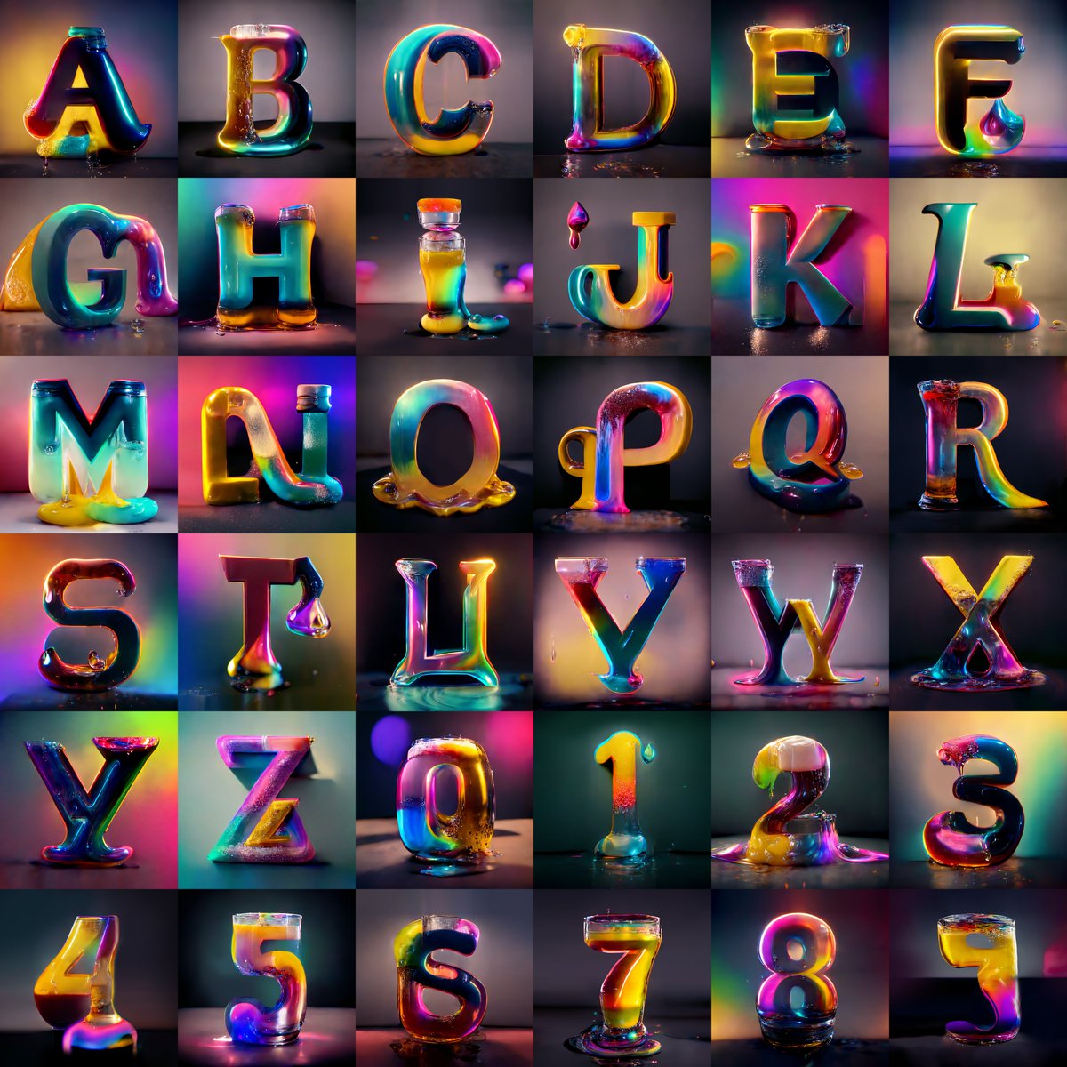 The Shiny Liquid Alphabet Series has reach THE END🎨 🌈 

Here is the final NFT with all the characters.

Teia: teia.art/objkt/784189
Objkt: objkt.com/asset/hicetnun…

Thanks to all the collectors!

#teia #teiaart #objkt #tezosnft #hicetnunc #XTZ #CleanNFT #tezos #tezoscollectors