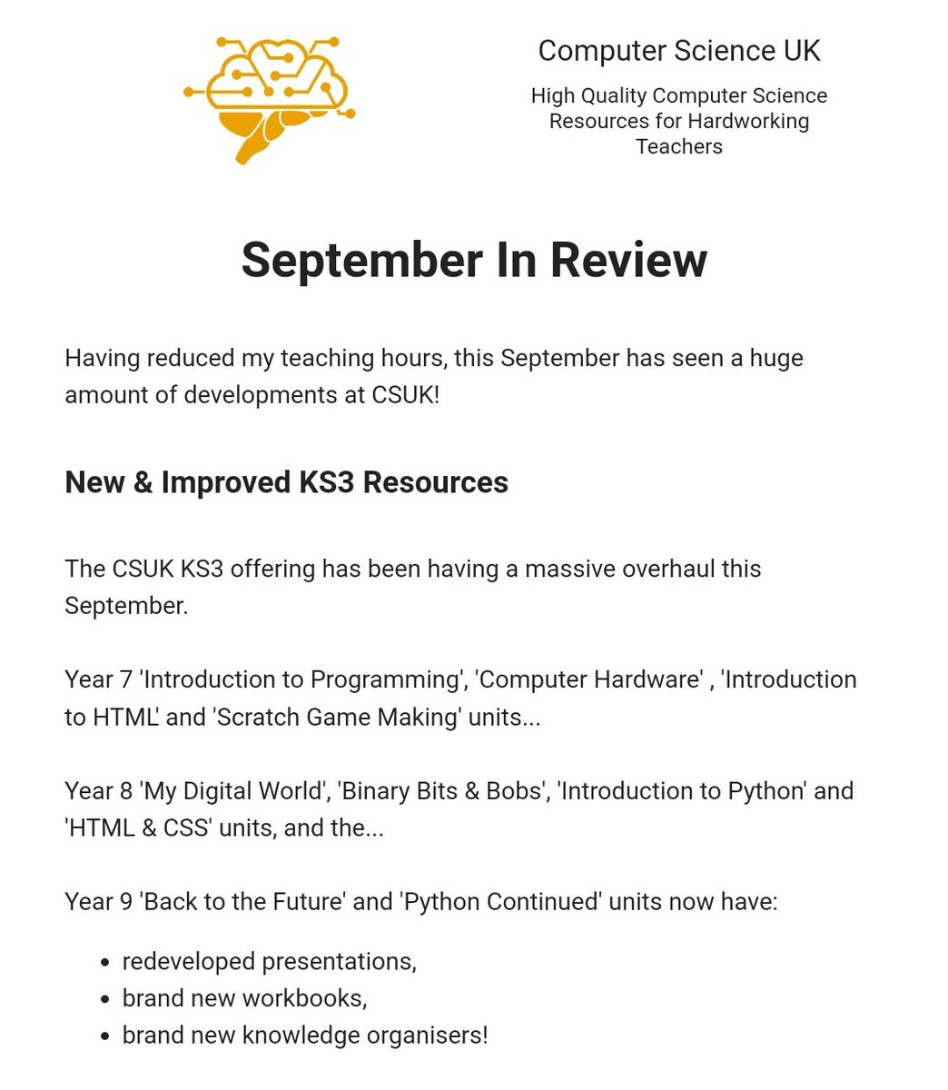 csuk_teacher's tweet photo. In case you missed the earlier tweet, September has seen MAJOR developments at CSUK.
See images below!
#computerscience #teachingresources #caschat #ks3computerscience #edutwitter #retrievalpractice #gcsecomputerscience #computerscienceteacher #teachingcs #stem #gcsecomputing https://t.co/OccLwifRzD