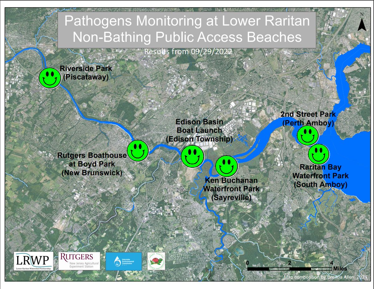 Lab results for wq samples 9.29.2022: Enterococcus bacteria levels do not exceed the EPA federal water quality standard of 104 cfu/100mL at any of our sites!
