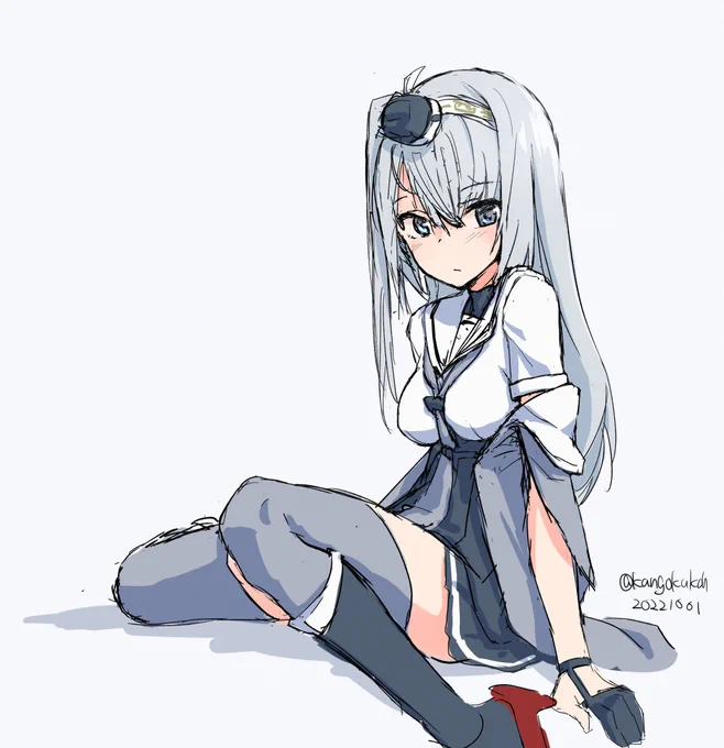 #艦これ版深夜の真剣お絵描き60分一本勝負#艦これ版真剣お絵描き60分一本勝負_20221001#冬月 