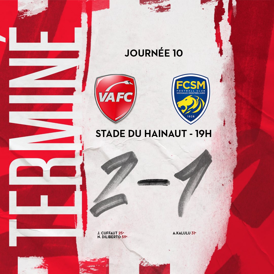 ⏱ TER-MI-NÉ ! Dans une ambiance des grands soirs, nos Rouge &amp; Blanc s’imposent face à Sochaux ! 

𝗠𝗘𝗥𝗖𝗜 𝗩𝗔 ! 🤩🔴⚪️

2️⃣ - 1️⃣ #VAFCFCSM