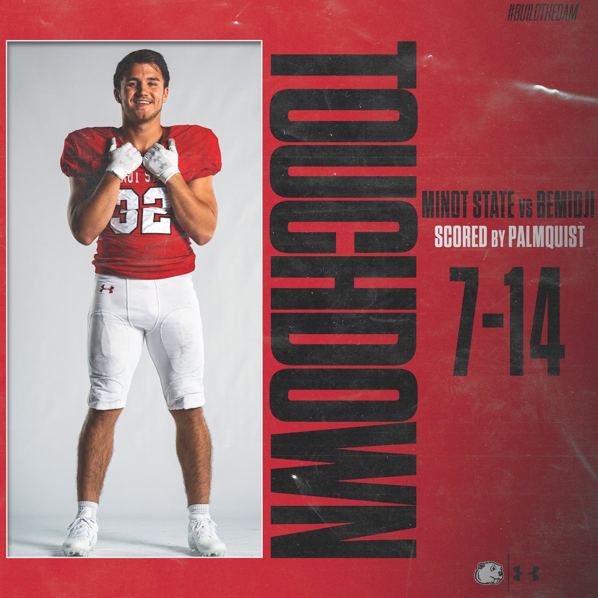 MSUBeaversFB's tweet photo. 🚨TOUCHDOWN🚨
Palmquist gets us on the board with a 27 yard reception! 
#GRIT🦫
#BuildTheDam🪵 https://t.co/khHfhath7j