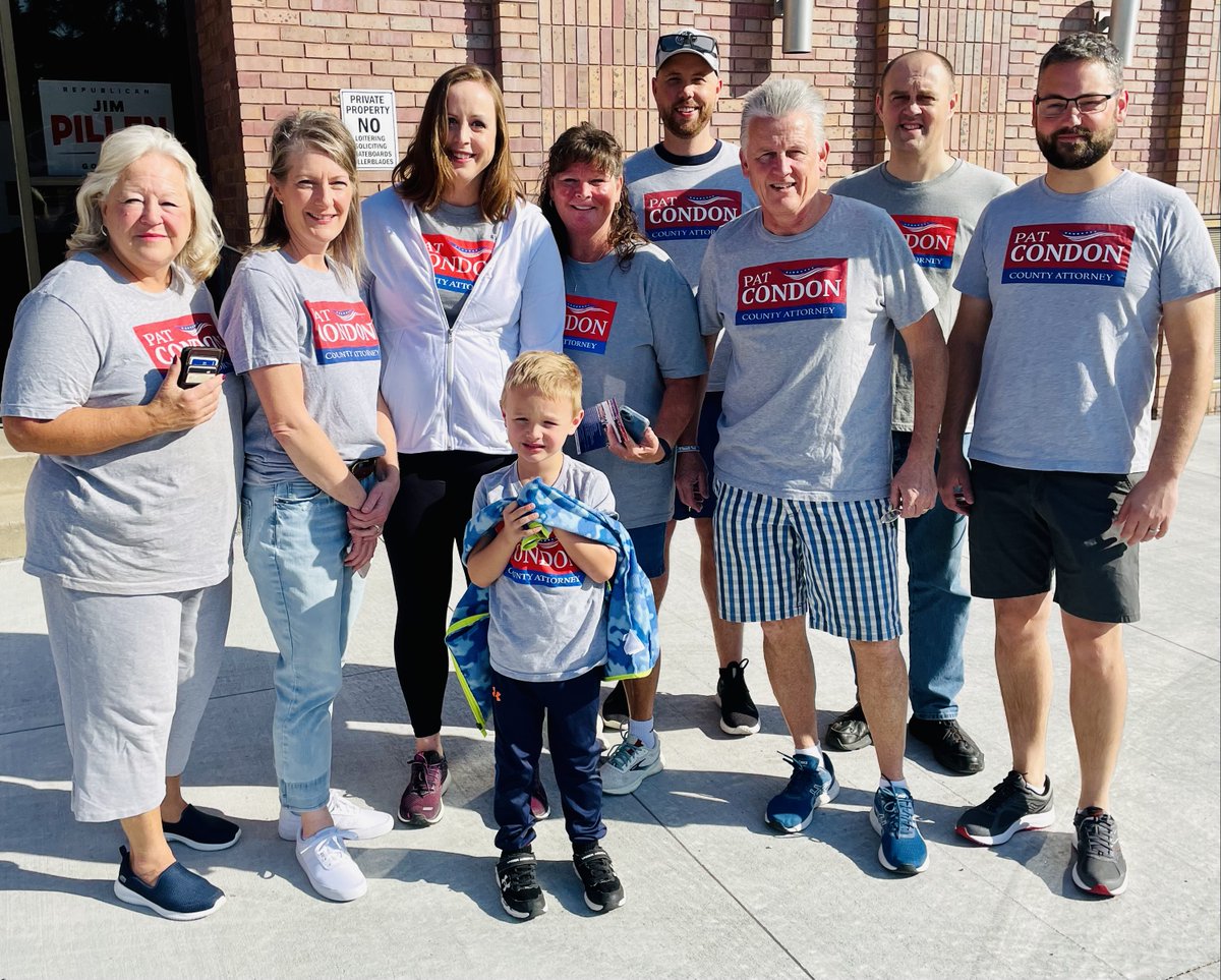 PatCondon_LCOA's tweet photo. Pregamed by visiting 100s of voters with some of my canvassing team this morning! #LeadingWithExperience https://t.co/o025KaFER5