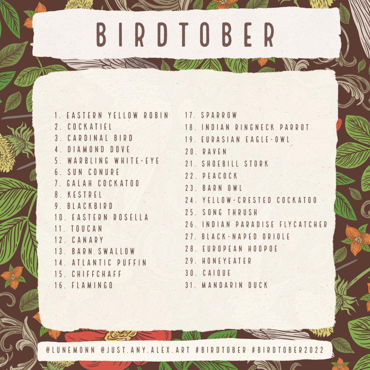Lunemonn's tweet photo. It is #birdtober party ppl 
#birdtober2022 #inktober #inktober2022 https://t.co/5Yp0fHlJl9