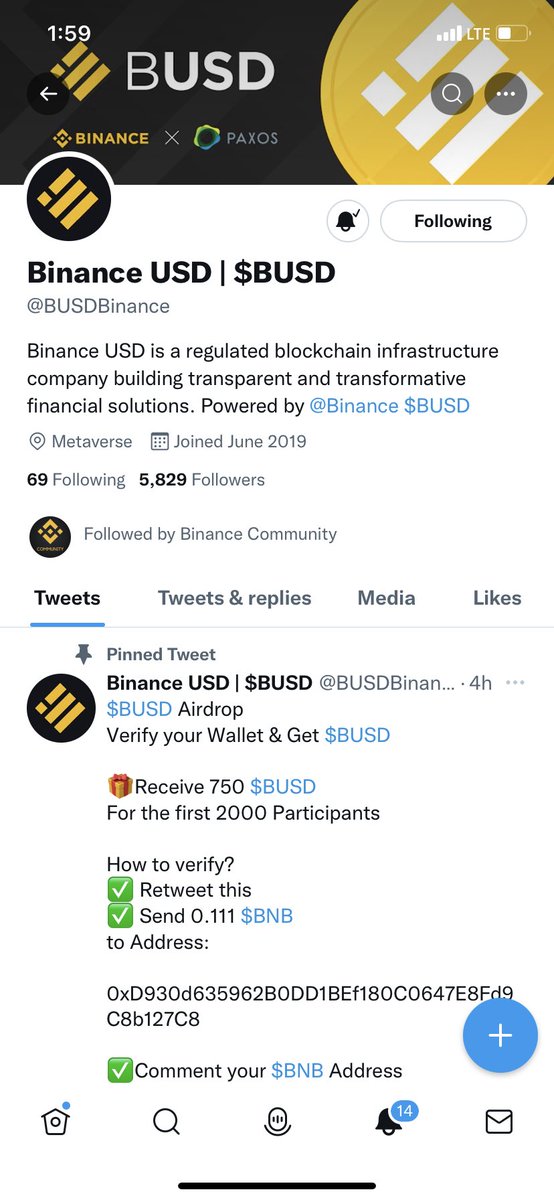 Ade1Danielsegun's tweet photo. @BUSDBinance https://t.co/j4GsZWnwnn