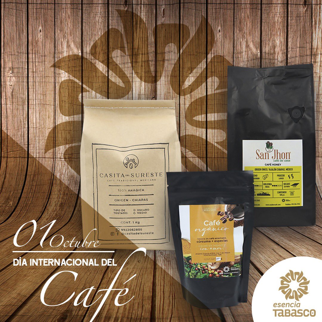 En este día internacional del Café, felicitamos a los productores locales pero especialmente a los de la familia #EsenciaTabasco, gracias por hacer nuestras mañanas felices.  ☕️