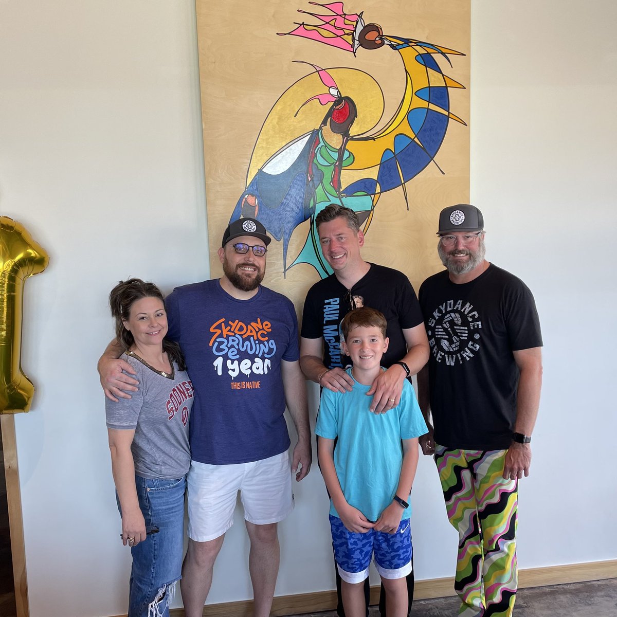 SkydanceBrewing's tweet photo. Thank you @davidfholt for stopping by and celebrating Skydance’s One Year Anniversary! #thisisnative #skydancebrewing https://t.co/6xLaAYQZoz