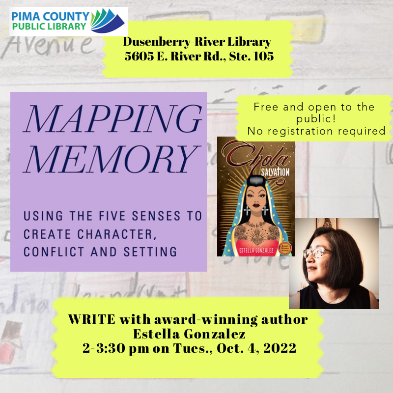 Estella26845969's tweet photo. Tucsonense y Araisa escritorx! Come on out for a FREE fiction writing session at the Dusenberry-River Library. Great for writers wanting to start a draft for flash fiction, narrative poetry, or the beginnings of a novel.
#latinxauthors #fictionworkshop #pimacountylibrary https://t.co/G3XpuUKhaA