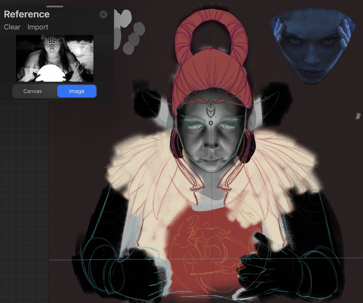 DoeEyesArt's tweet photo. Well here’s a first class example of how not to do an art challenge: Right off the bat I decided to painstakingly render a face with challenging lighting. Failed to finish even one prompt lmao But here’s to learning! The show goes on! #wip #failingislearning https://t.co/R5mn6Vsd9H