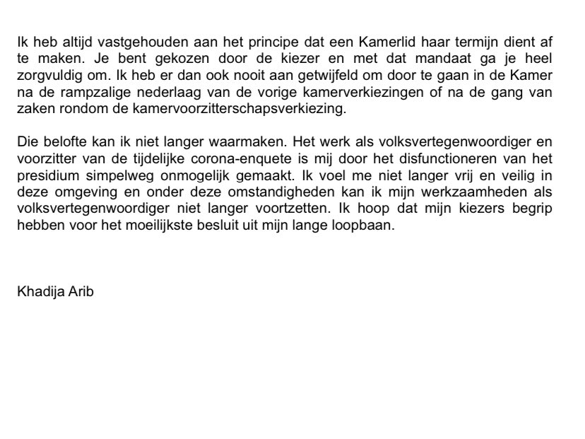 Mijn besluit waarom ik geen kamerlid meer wil zijn.
