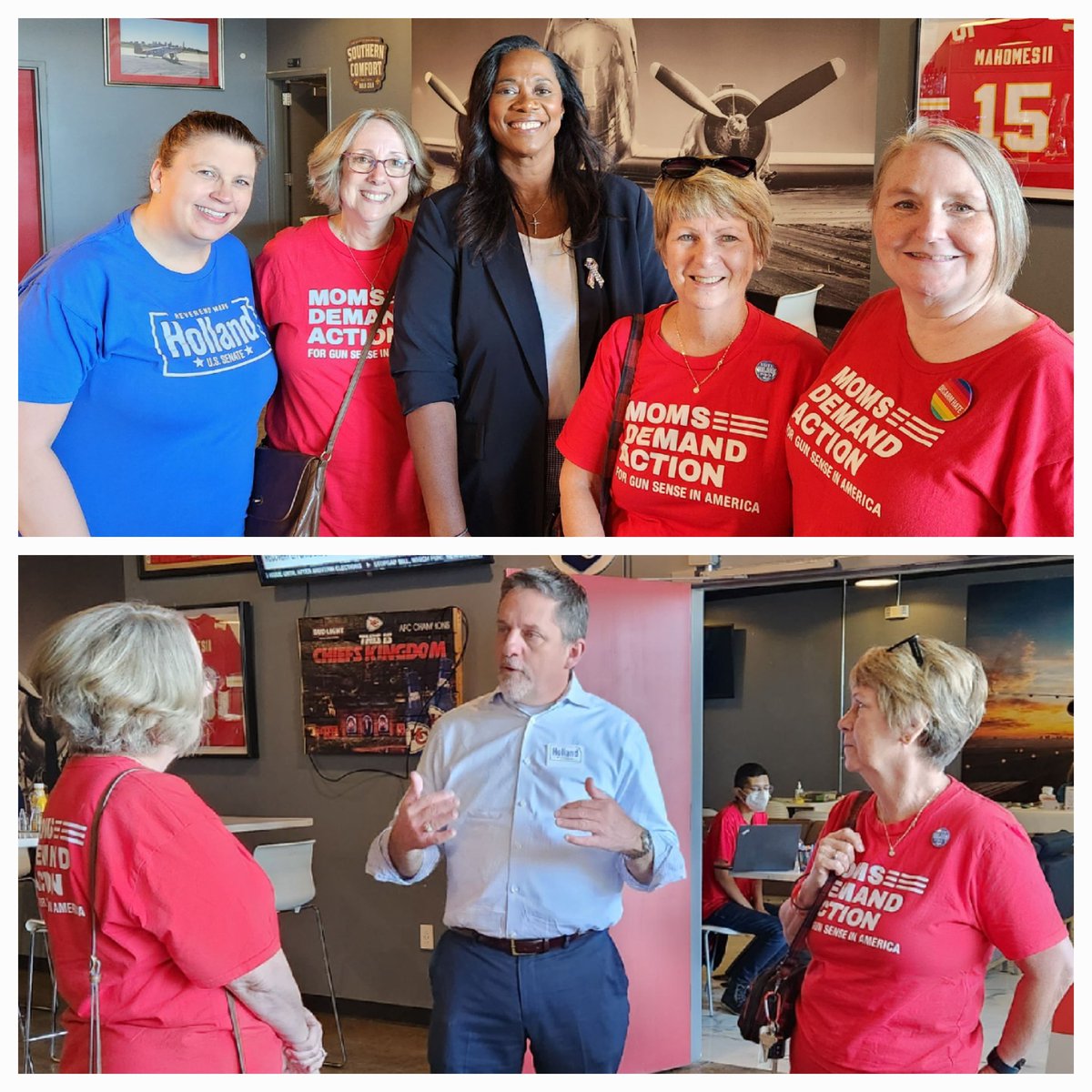 Happening now. Wyandotte Co @MomsDemand volunteers are at a rally for #GunSenseCandidates @Holland4Kansas &  Jenna Repass 4 Secretary of State on #weekendofaction #MomsAreEveryWhere #ksleg @and_elevate