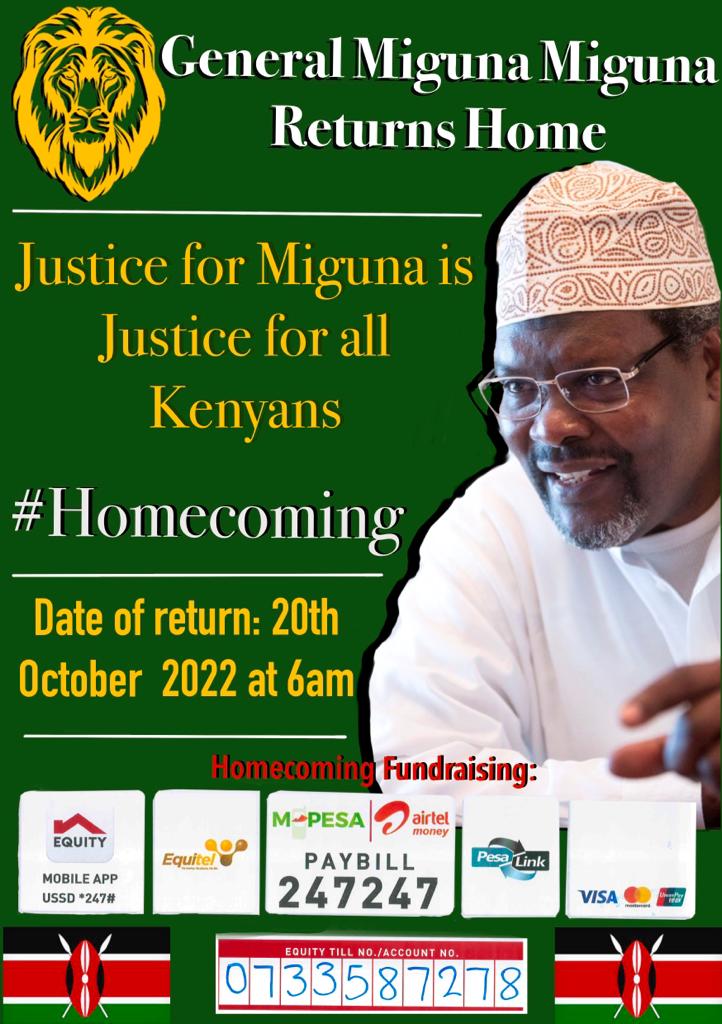 General <a href="/MigunaMiguna/">Dr. Miguna Miguna</a>  what is this Fundraiser for? Kenya mko na mambo people are starving and all you come up with  is homecoming fundraiser?
