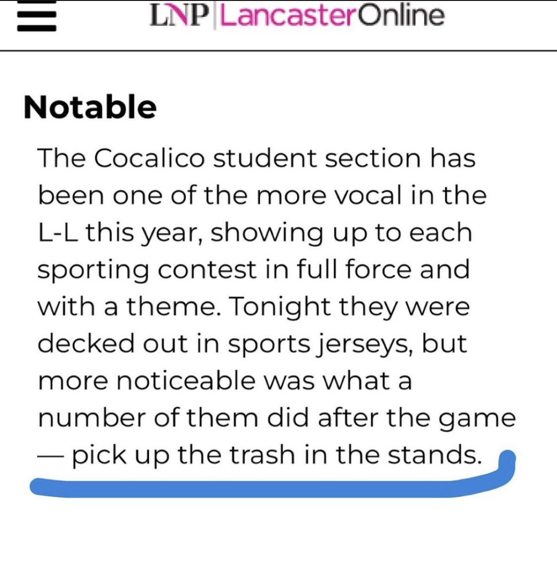 CocalicoSports's tweet photo. Outstanding job @TheBBWC 

We appreciate you supporting our student-athletes and representing Cocalico positively 

#EaglePACT https://t.co/hU4xaYxKXo