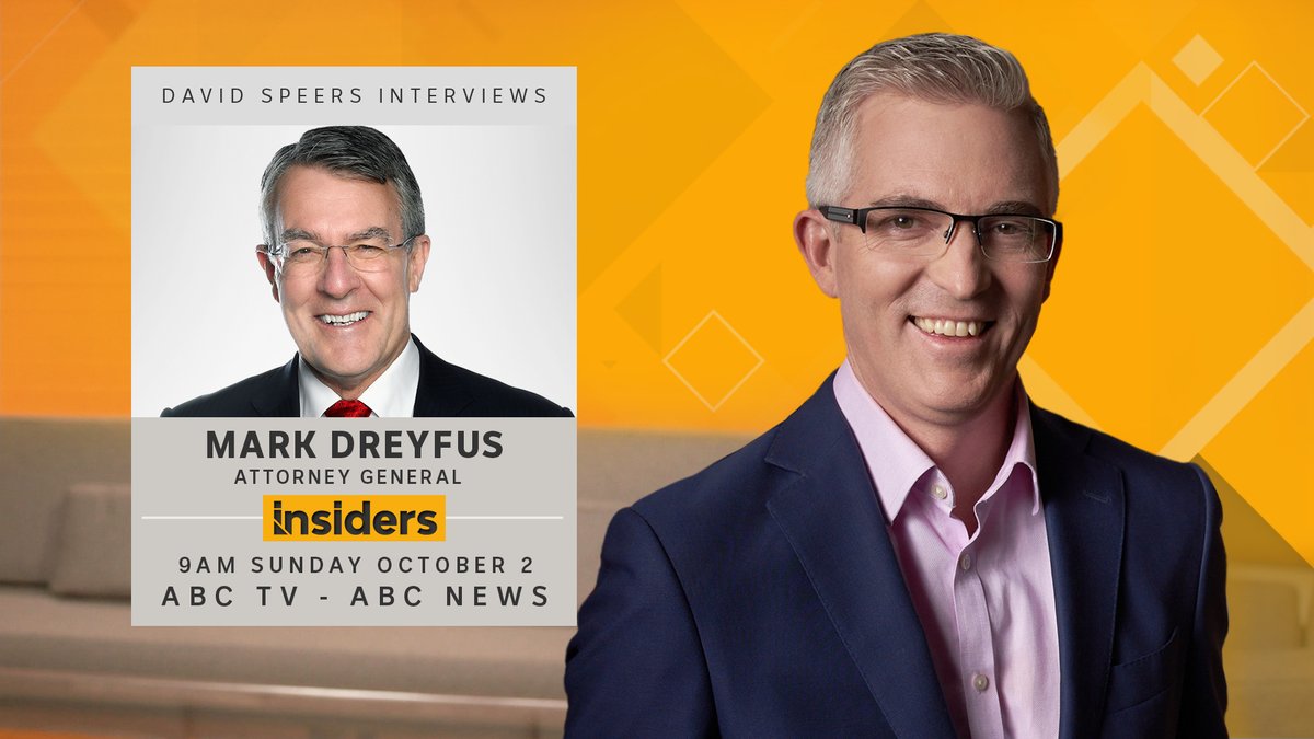 Coming up on #Insiders with @David_Speers: • @MarkDreyfusKCMP interviewed🔎 • 📸 @JacktheInsider • 🛋️ @ByClare, @PatsKarvelas & Peter Hartcher See you at 9am #auspol