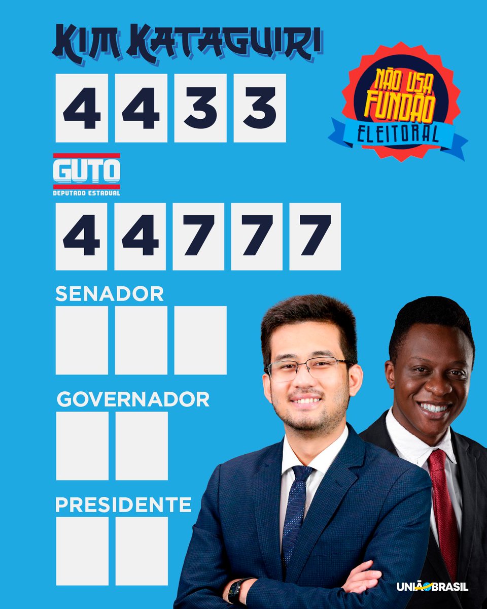 E pra estadual vamos de #Guto44777