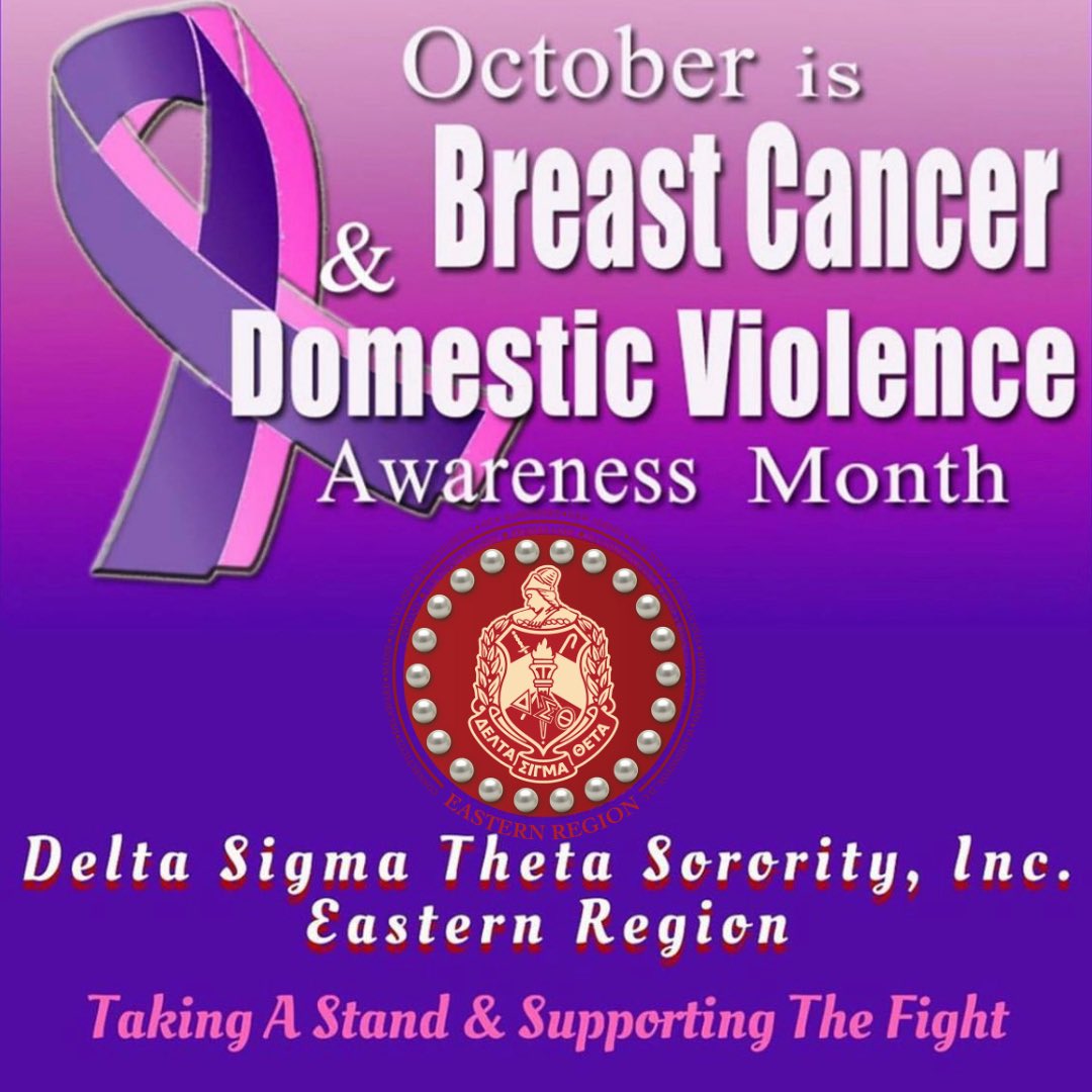 easternregdst's tweet photo. October is Breast Cancer Awareness Month as well as Domestic Violence Awareness Month. Join #TheEAST as we take a stand &amp; support the fight of two important causes! @dstinc1913 https://t.co/O4W5wSo3Ag