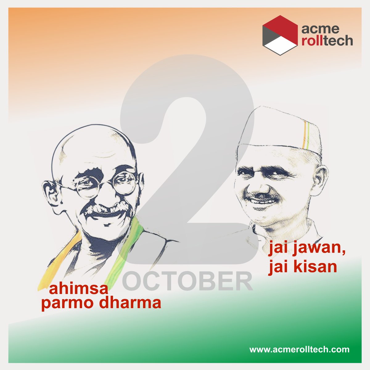 AniloxIndia's tweet photo. Remembering and paying tribute to Mahatma Gandhi and Lal Bahadur Shastri on their birth anniversaries.
#mahatmagandhi #lalbahadurshastri #freedomfighters #PM #leaders #legends #birthanniversary #acmerolltech #atac #aniloxsleeves #manufacturing #printing #ACMEinAhmedabad https://t.co/wJdVtqvlUK