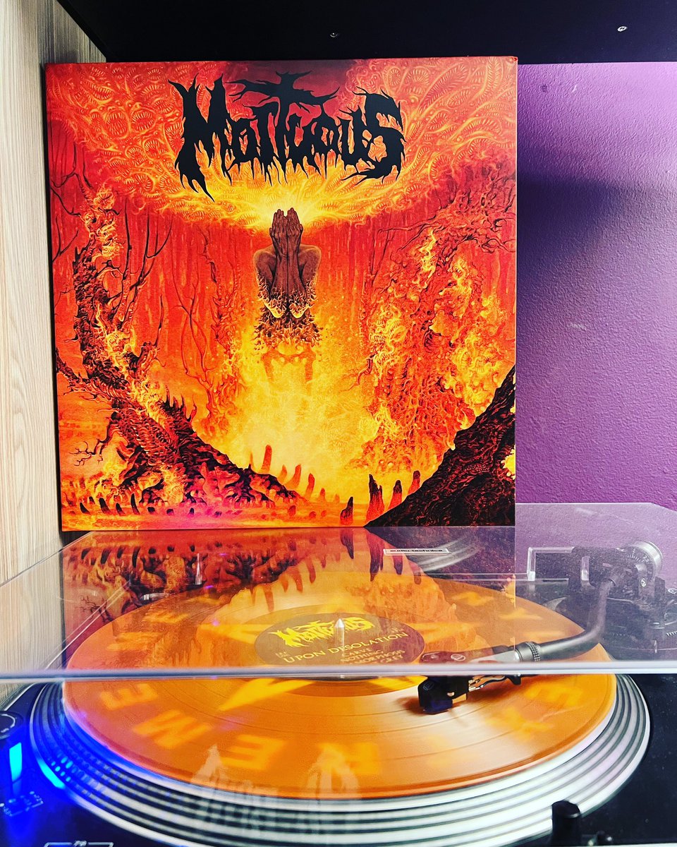 Steve_W_Guitar's tweet photo. First up on tonight’s episode of ‘Now Spinning’, is the brand new album by Mortuous ‘Upon Desolation’. What an absolute banger! Check it out if you haven’t already. Orange vinyl from Extremely Rotten Productions #music #deathmetal #oldschool #mortuous #upondesolation #vinyl https://t.co/IC0l6YKafo