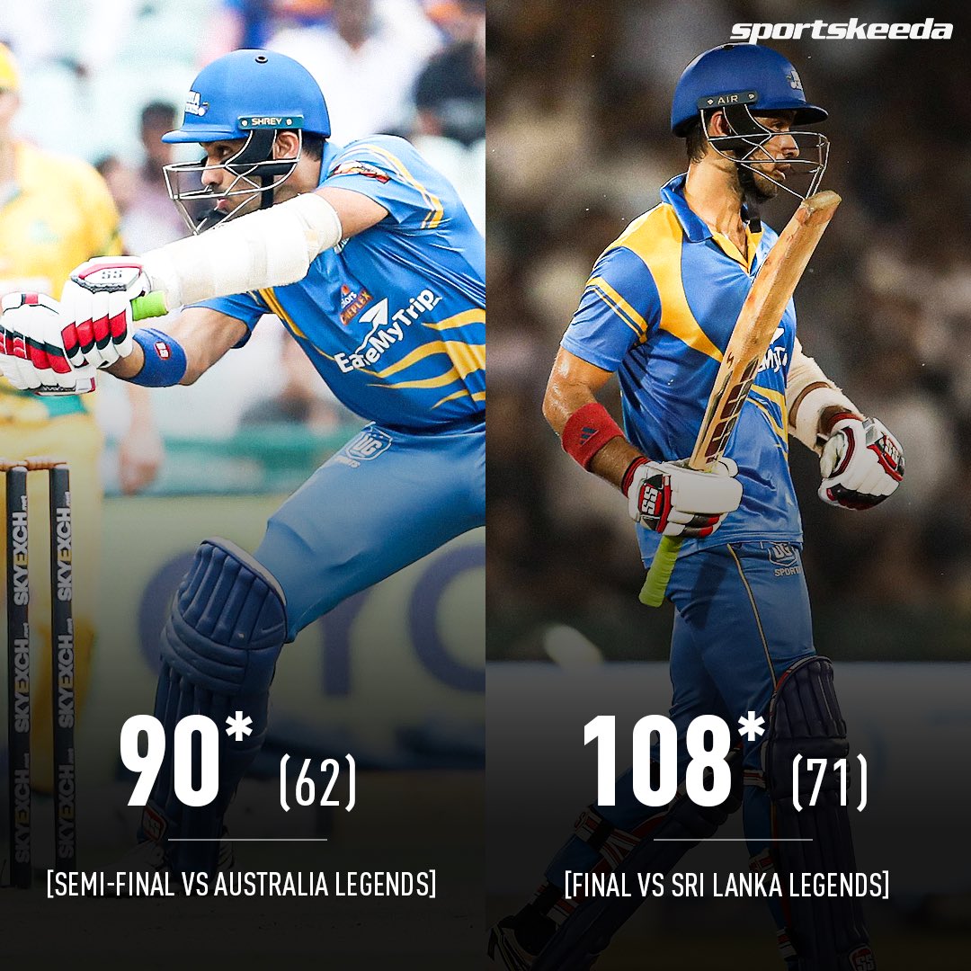 Sportskeeda's tweet photo. Naman Ojha delivered for the India Legends in the crucial games! 🔥🇮🇳
📸: Road Safety World Series
#RSWS #INDLvSLL #CricketTwitter https://t.co/8uUxtYi8op