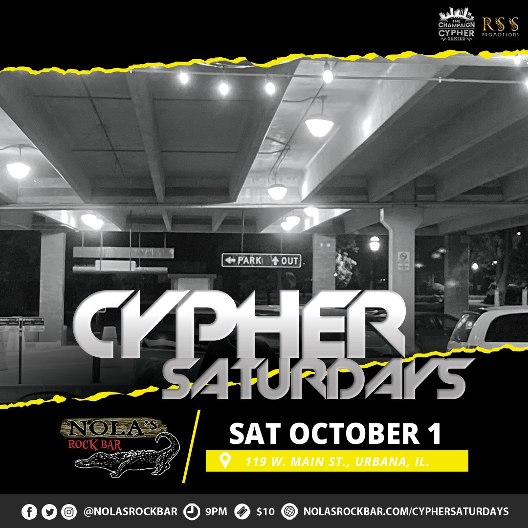 NOLAsRockBar's tweet photo. 🐊🔥 We're back at it tonight with Cypher Saturdays! Another full lineup and we;ve got a beat battles to start the night of hosted by TheLetterLBeats. We close out the night with @VORBORG1 on the spins. $10 cover. Doors at 8pm. 18+

➡ https://t.co/bRUWdgzwzo https://t.co/R2ROPl9u07