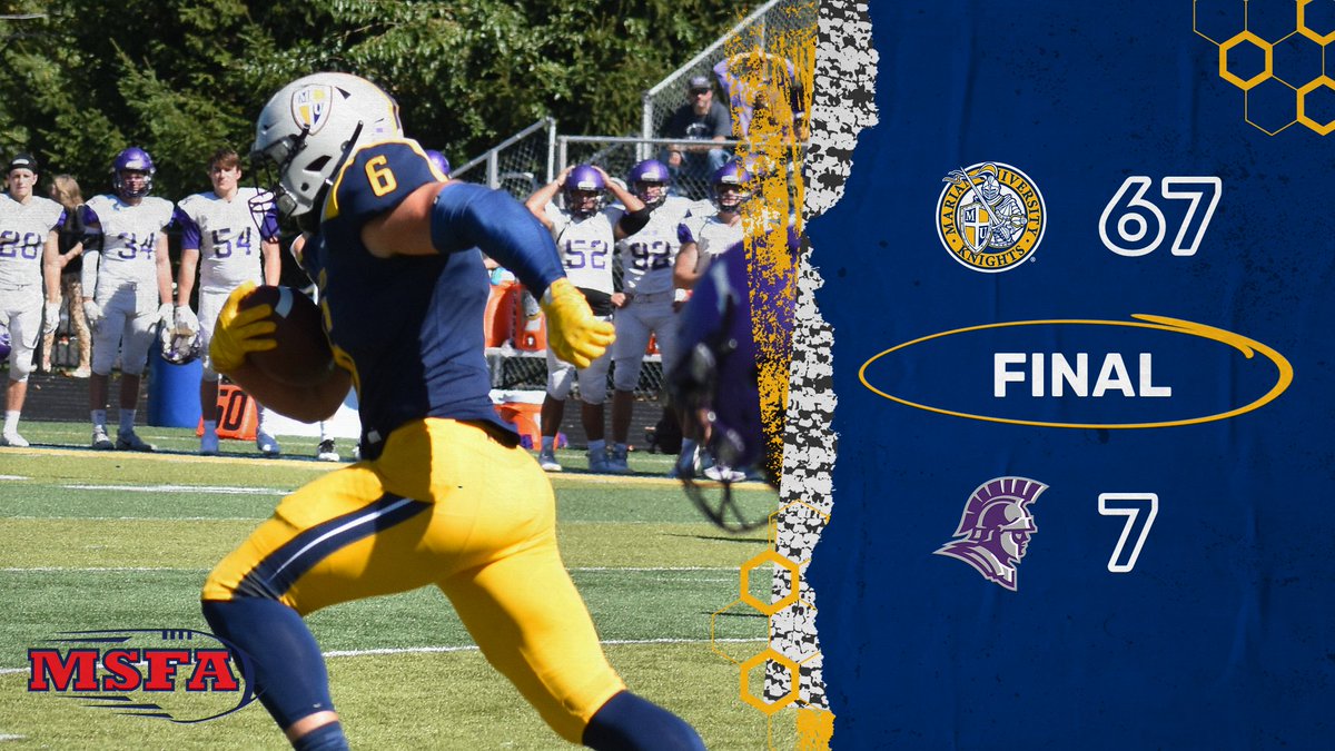 FB | FINAL | Marian 67-7 Taylor

Prince Farajii gets the final first down of the game, and the Knights dominate Taylor on homecoming to move to 4-0 on the year!!!

<a href="/MarianUFootball/">Marian Football</a> is 2-0 in MSFA Mideast play, and is back at home next week taking on rival Indiana Wesleyan!