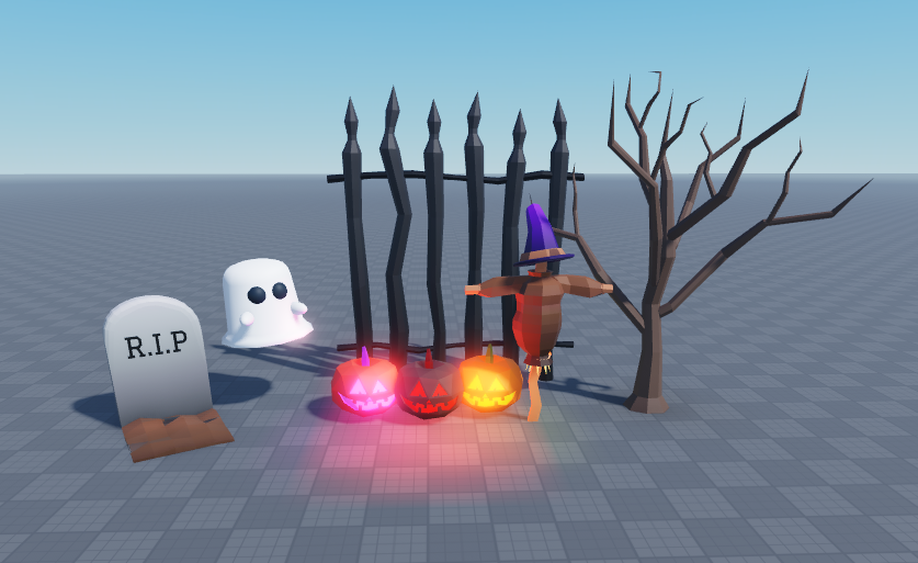 Eiko_35_'s tweet photo. Made this #lowpoly Halloween kit for a commission think it turned out pretty nice tell me what u think in the comments below! #ROBLOX #RobloxDevs #robloxdev #robloxdeveloper #robloxstudio #blendercommunity #Blender3d #robloxbuilder #robloxmodeler https://t.co/108XcFnyfJ