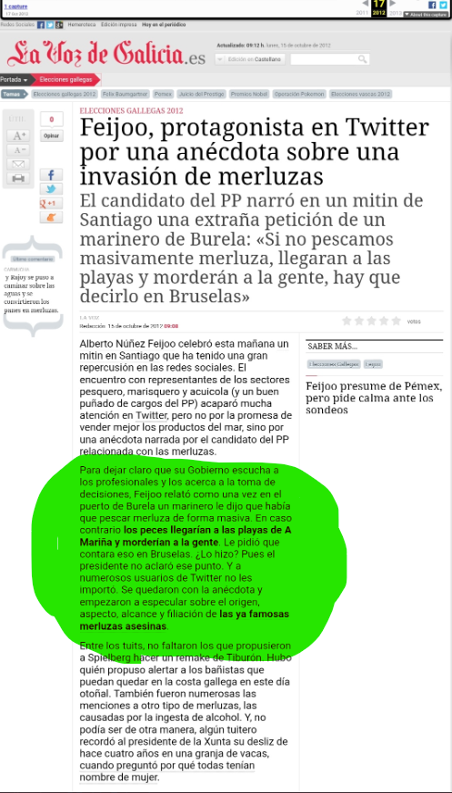 <a href="/PabloEchenique/">Pablo Echenique</a> En 2012, Feijoo contó una anécdota de un pescador. En 2022, todos los analfabetos funcionales atribuyen la historia a Feijoo. Sería gracioso si no fuese porque, los mismos que no entienden un periódico están legislando sobre impuestos.