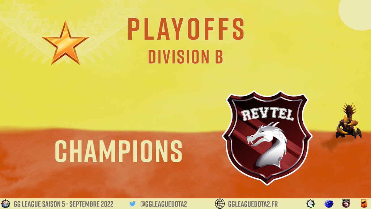 GGLeagueDota's tweet image. Comme le dirait très bien @PersonneCSGO, félicitations aux Revtel Dragons pour ce Zero To Hero (de 0-6 en régulière à 4-0 en playoffs)
Nous avons un nouveau champion en Division B !