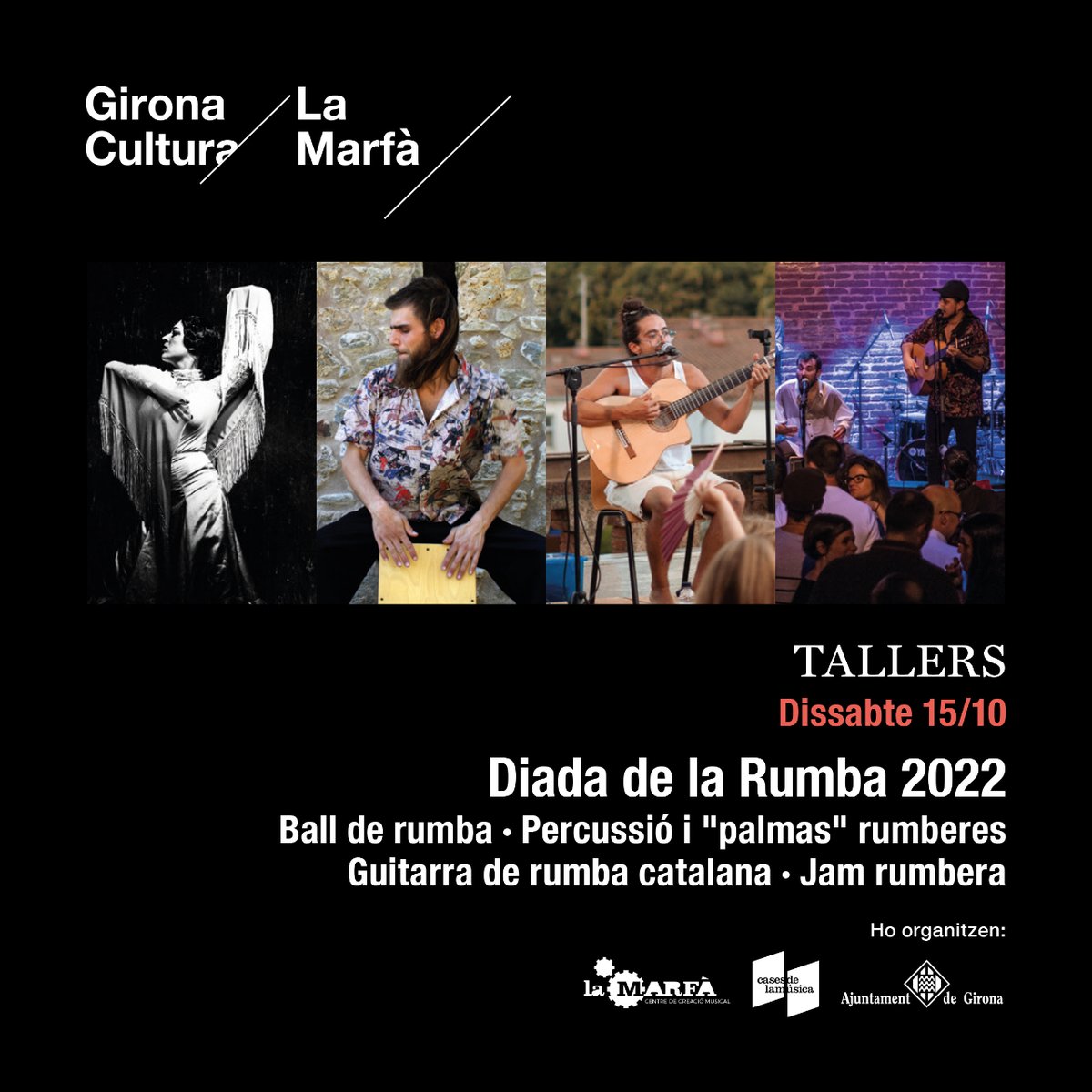 LaMarfamusica's tweet photo. T’agrada la rumba? Reserva’t el 15 d’octubre! Celebrarem la Diada de la Rumba amb tallers de guitarra, percussió, ball i amb una jam rumbera!
https://t.co/ZobxVk2ZnK
#Diadadelarumba #Rumba #LaMarfa #formaciómusical #programaciodetardor #Gironamúsica #Gironacultura https://t.co/it9QjDyjmX