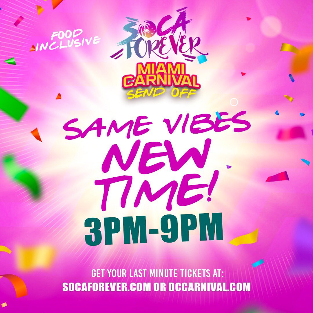 BasementKnokers's tweet photo. Same vibes, NEW TIME for 𝐒𝐎𝐂𝐀 𝐅𝐎𝐑𝐄𝐕𝐄𝐑: 3PM to 9PM, TOMORROW! 🔥🔥🔥🔥🔥 Rain doe stop fete, only cricket 🏏🤪

Secure your tickets at https://t.co/02FGKfGxaF or https://t.co/BX7XnaboDb! 👈🏽

Powered by @DCCarnivalExp &amp; @TheCouncilJa 🙌🏽 https://t.co/9zlRlB2D7n
