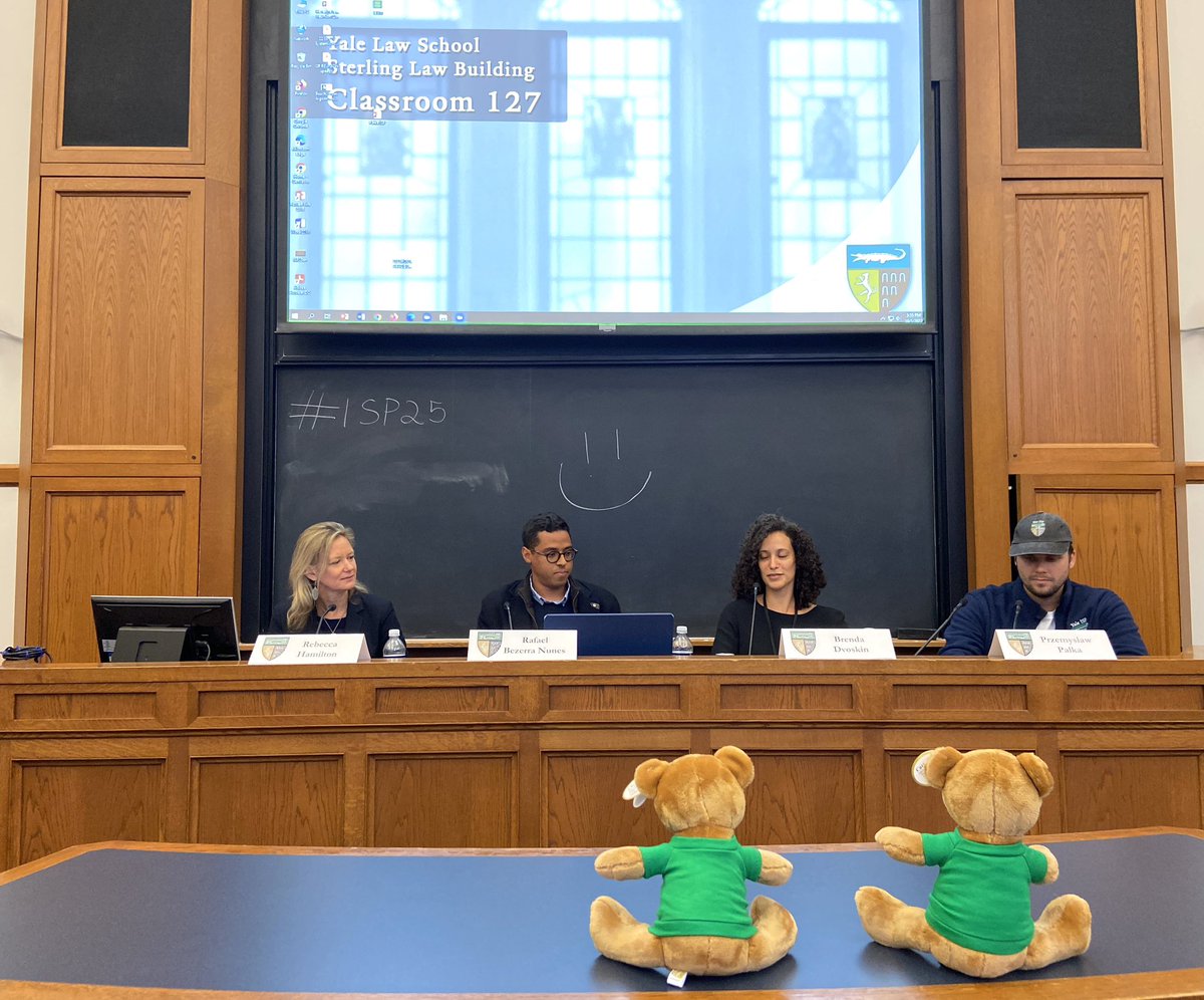 yaleisp's tweet photo. For the final panel of our 25th anniversary reunion, @brendadvoskin @bechamilton & @PrzemekPalka present work on privacy and cybersecurity (moderated by @RafaelBezerraN2)
#ISP25 https://t.co/cAeZMm6wC5