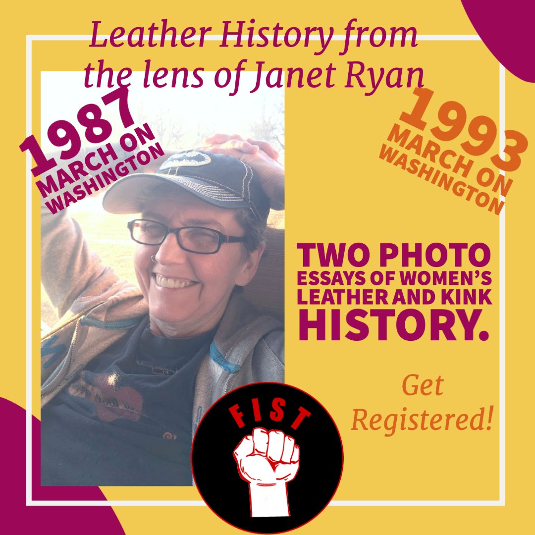 FISTWomen's tweet photo. Photo Essays of women's Leather and Kink History by "The" Janet Ryan" - join us for a fabulous time! 
share the link and get registered  https://t.co/4W9DyAsK1O https://t.co/zvkLwSTwRt