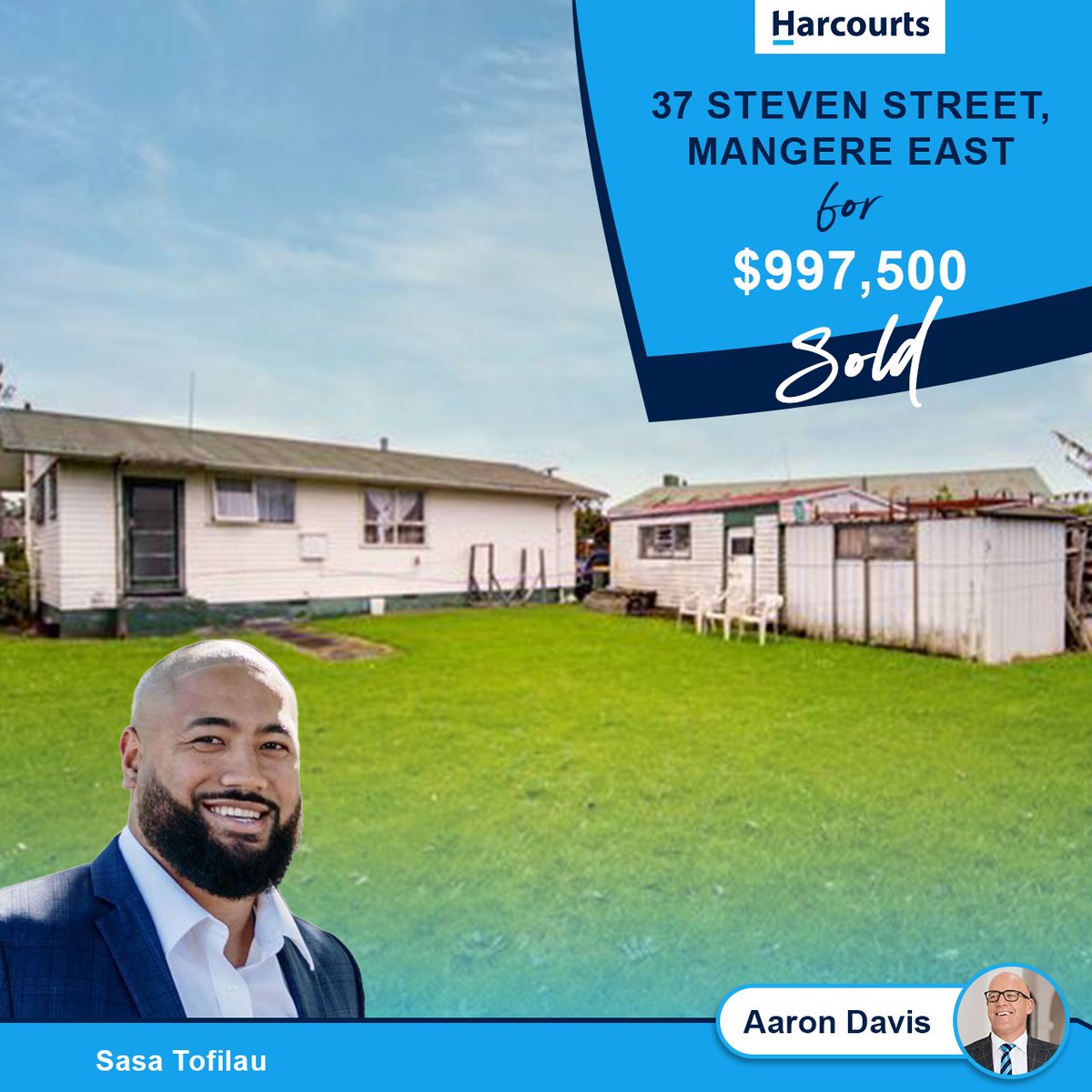 aarondavisnz's tweet photo. π Expert Results
Sasa Tofilau from Harcourts Greenlane has done an amazing job.
π€ Congrats to both parties.
π‘ 37 Steven Street, Mangere East
π SOLD $997,500
#aarondavisauctioneer #harcourtsnz #propertynz #auctioneer #auction #realestatenz #yourharcourts https://t.co/ToC3HuAam7
