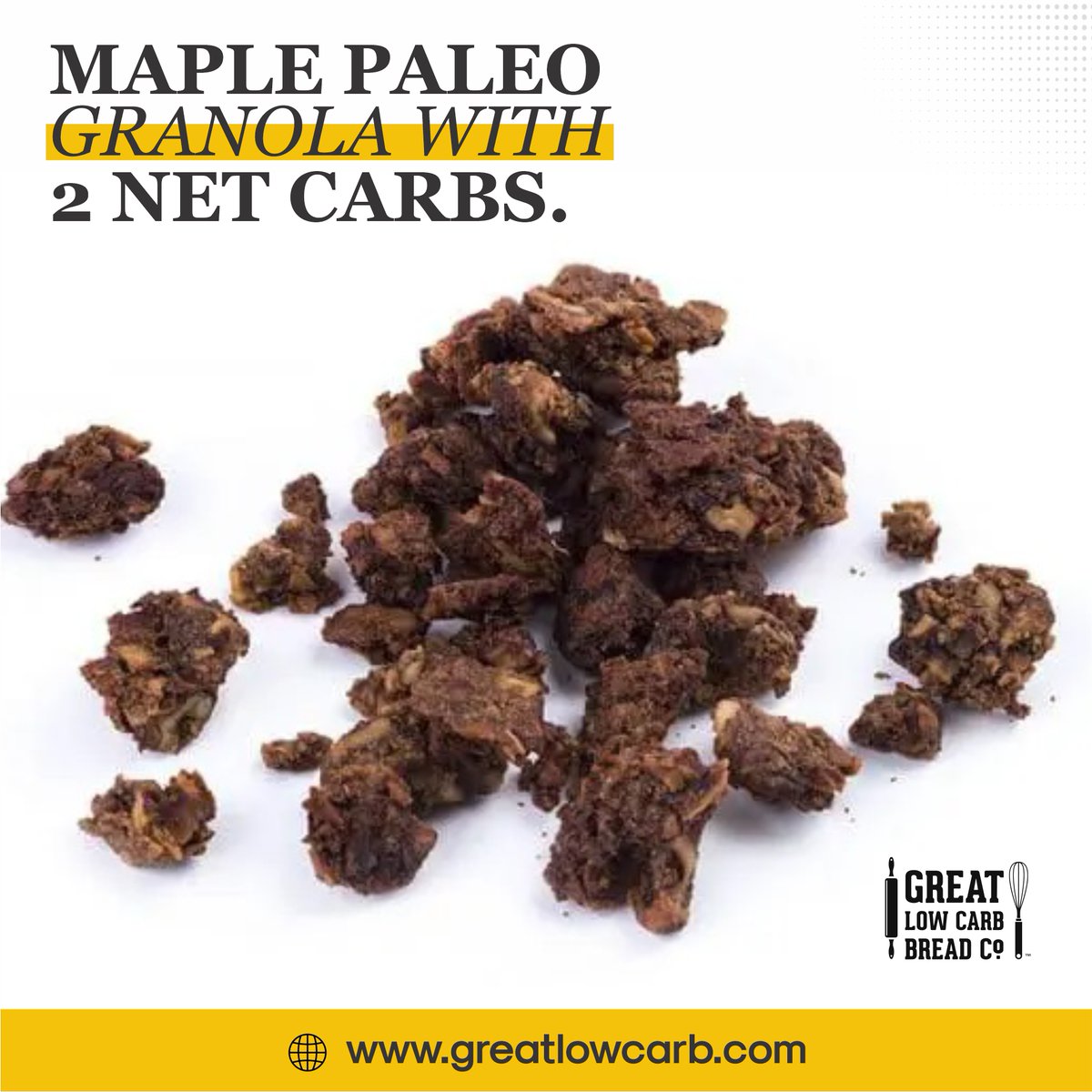 Greatlowcarb's tweet photo. Our Maple Granola is a paleo alternative to standard granola. It is refined sugar-free and sweetened with maple syrup.
Use it as cereal with soy/almond milk or straight out of the bag.
-----
Shop Now: https://t.co/zjnbOXi1gY
.
#greatlowcarb #lowcarbgranola #maplegranola https://t.co/Mq1d7Mry45