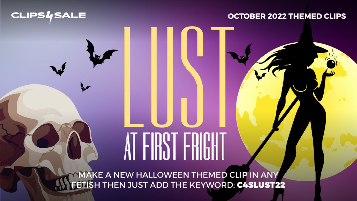 It's LUST AT FIRST FRIGHT! The new Themed Clips for October are frightfully hot! Check them out: clips4sale.com/tag/C4SLust22#… or find out how to take part here: blog.clips4sale.com/b/new-themed-c… #ThemedClips #C4SLust22 #Halloween