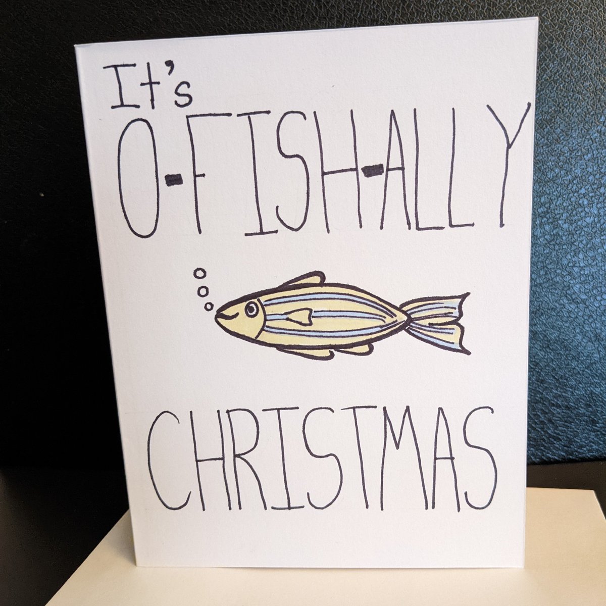 ErfaniVida's tweet photo. Stocking my store with new hand-made #zebrafish holiday cards! 

#tooearly?

@ZebrafishRock https://t.co/wD0nBSszEc
